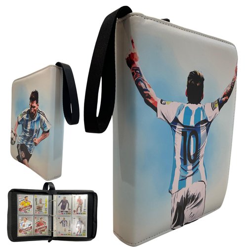 Soccer Card Binder 440 Pockets- Waterproof Trading Card Album with 55 Removable Sleeves Fit - 3 Rings with Zipper -Compatible with Topps Sports Cards Collection