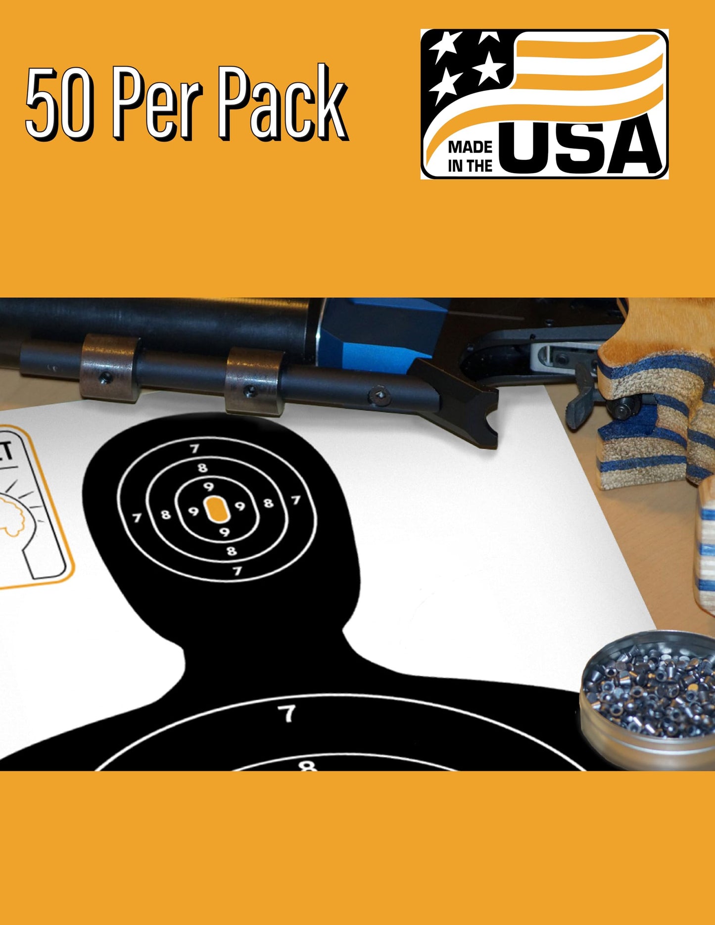 50-Pack Paper Shooting Targets for Range Practice - Bulk Silhouette Targets with Bullseye for Hunting, Handguns, Pistols & Rifles | Large 14x22 Inch Size for Accurate Aim & Training