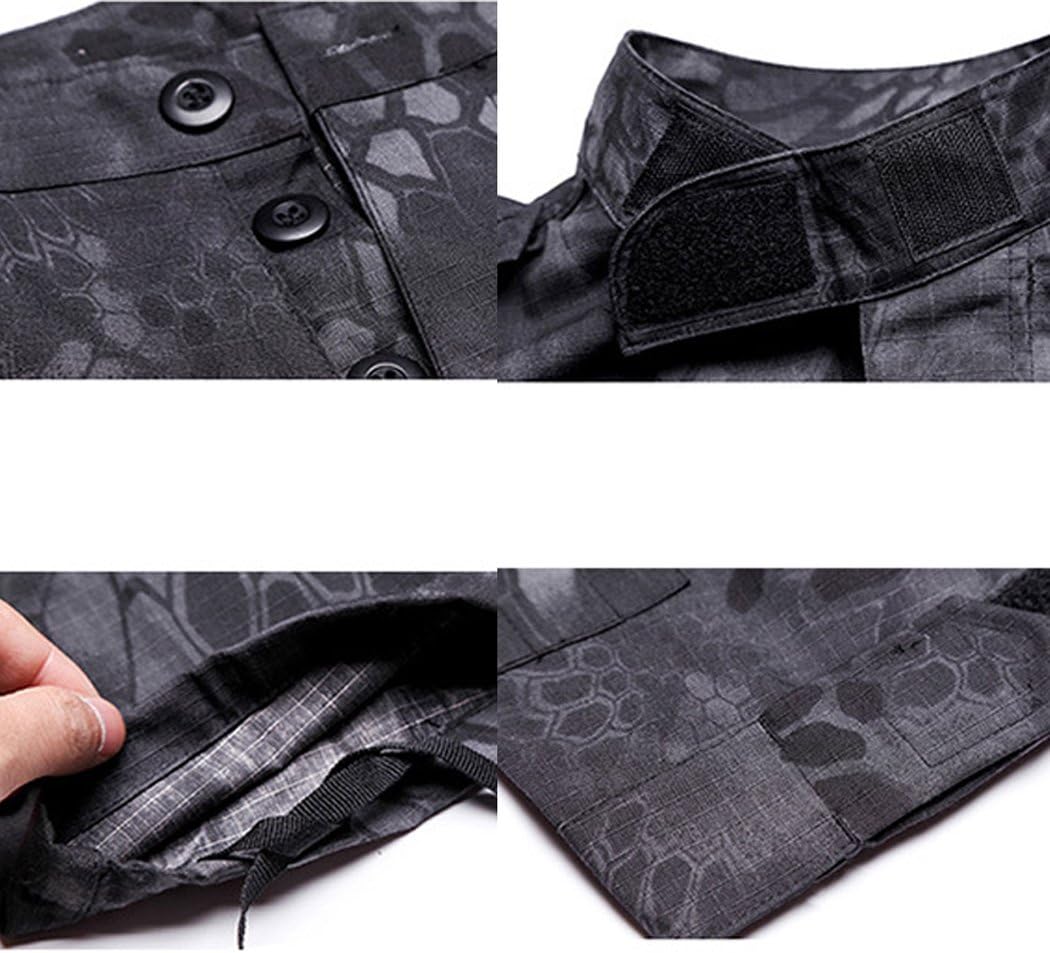 Tactical Suit Men’s Camo Combat BDU Jacket Shirt & Trousers Uniform Camo Suit Belt CS Game Military Paintball Airsoft