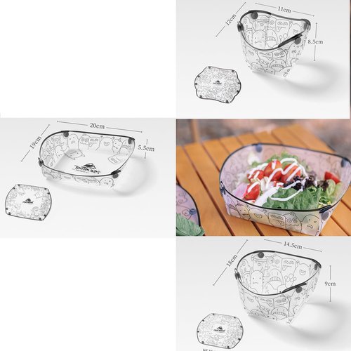 CHENSHUO Collapsible Bowl Plate Set, Portable Camping Tableware, Food Grade Material Free Folding Plate for Outdoor Games, Family Gatherings, Business Trips