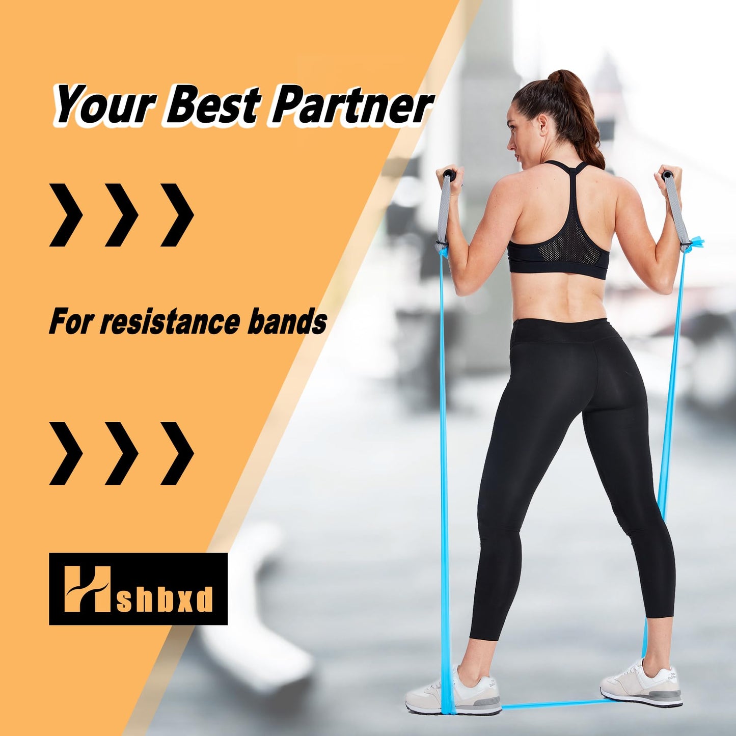 Hshbxd Resistance Band Handles & Accessories Kit for Elastic Bands & Tubes, Modern Silver and Black Nylon Exercise Strap Accessories