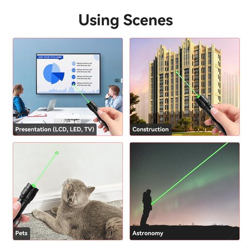 MIPREZT [Professional] Rechargeable Green Line Light Flashlight Long Distance Range for TV/LED/LCD Screens Tactical Flashlights Presentation Office/Outdoors/Astronomic/Construction [005]