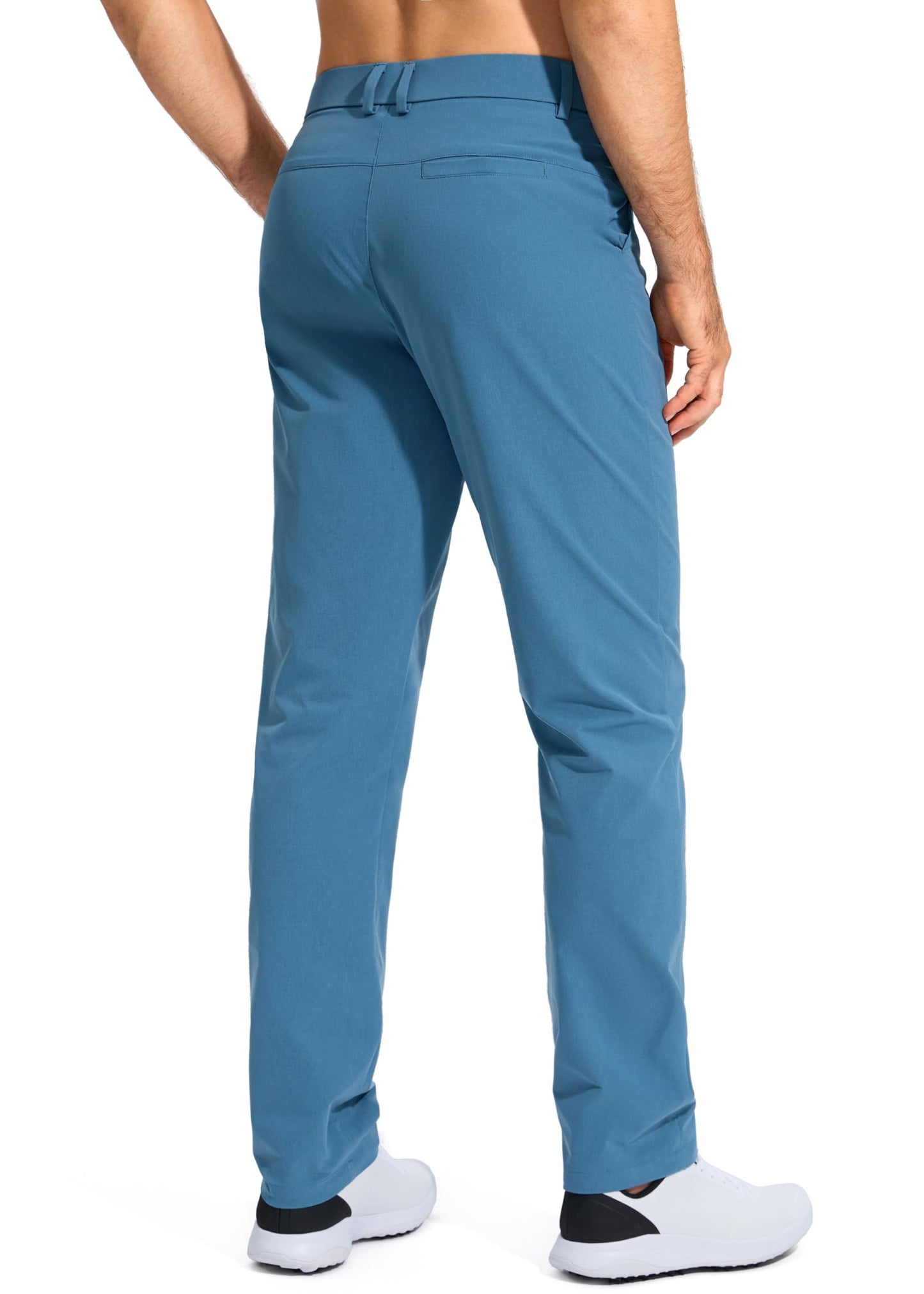 Pudolla Men's Golf Pants Stretch Work Pants for Men Dress Comfy Pants 30 Lightweight Quick Dry Casual Trousers(Stone Slab Blue 30Wx30L)