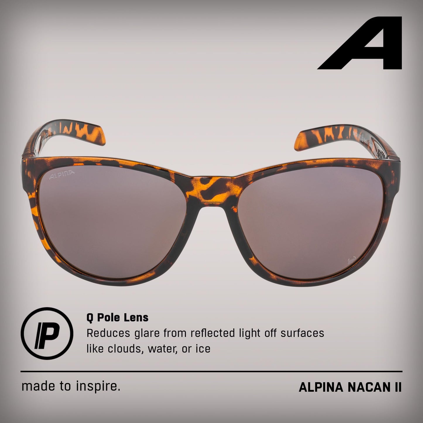 ALPINA NACAN II P - Sunglasses with 100% UV Protection for Adults - Polarized, Mirrored & Shatterproof - Havana Gloss - One Size