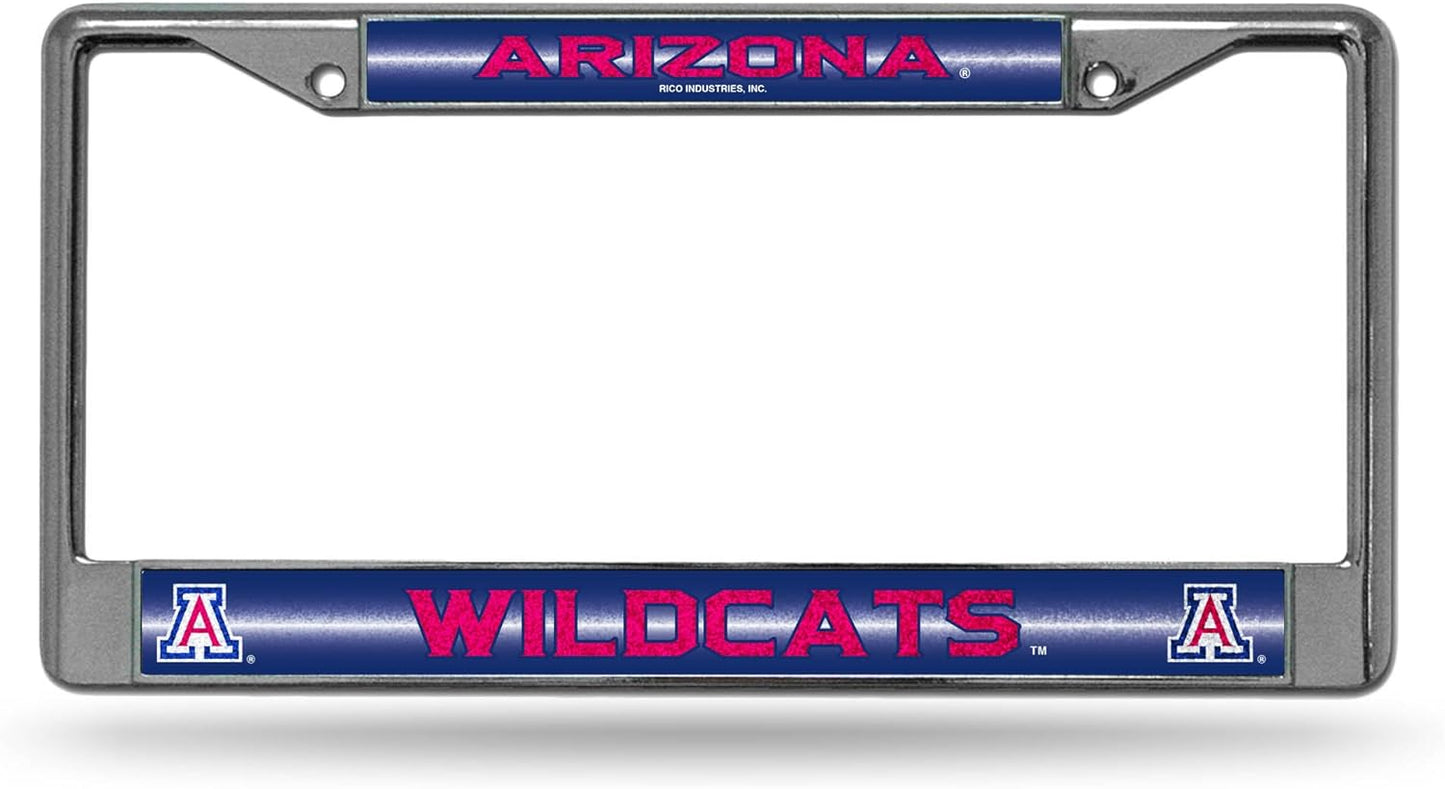 Rico Industries NCAA 12" x 6" Silver Bling Chrome Car/Truck/SUV Auto Accessory