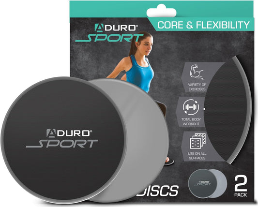 Aduro Sport Exercise Sliders for Fitness Workout [2PK], Double Sided Gilder Strength Slides Discs Work Smoothly on Any Surface for Stretch Strength Core Exercise