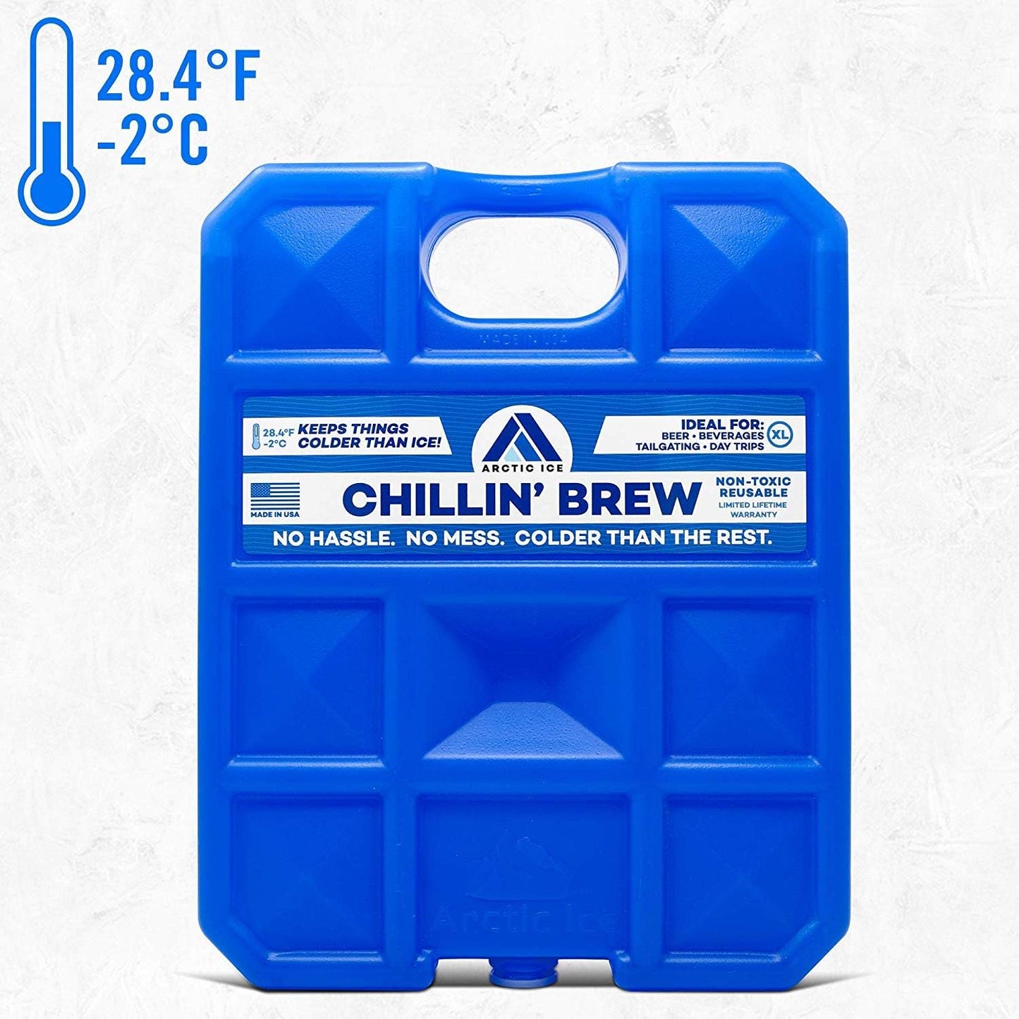 Arctic Ice Reusable Ice Pack - Long Lasting Beverage Cooler Freezes at 28°F
