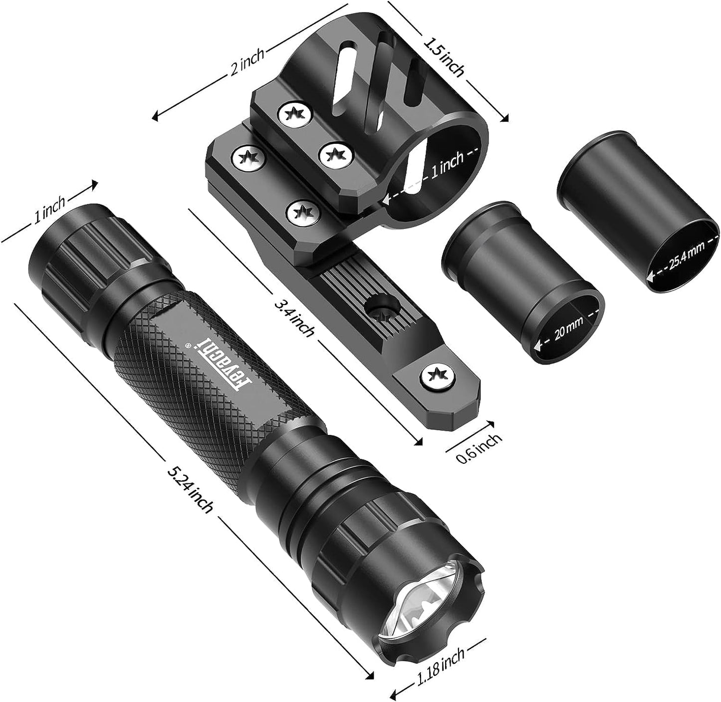 Feyachi Tactical Flashlight 1200 Lumen LED Weapon Light,Waterproof with Picatinny/M Lock Mount, Pressure Switch Included (M Lock Mounted)
