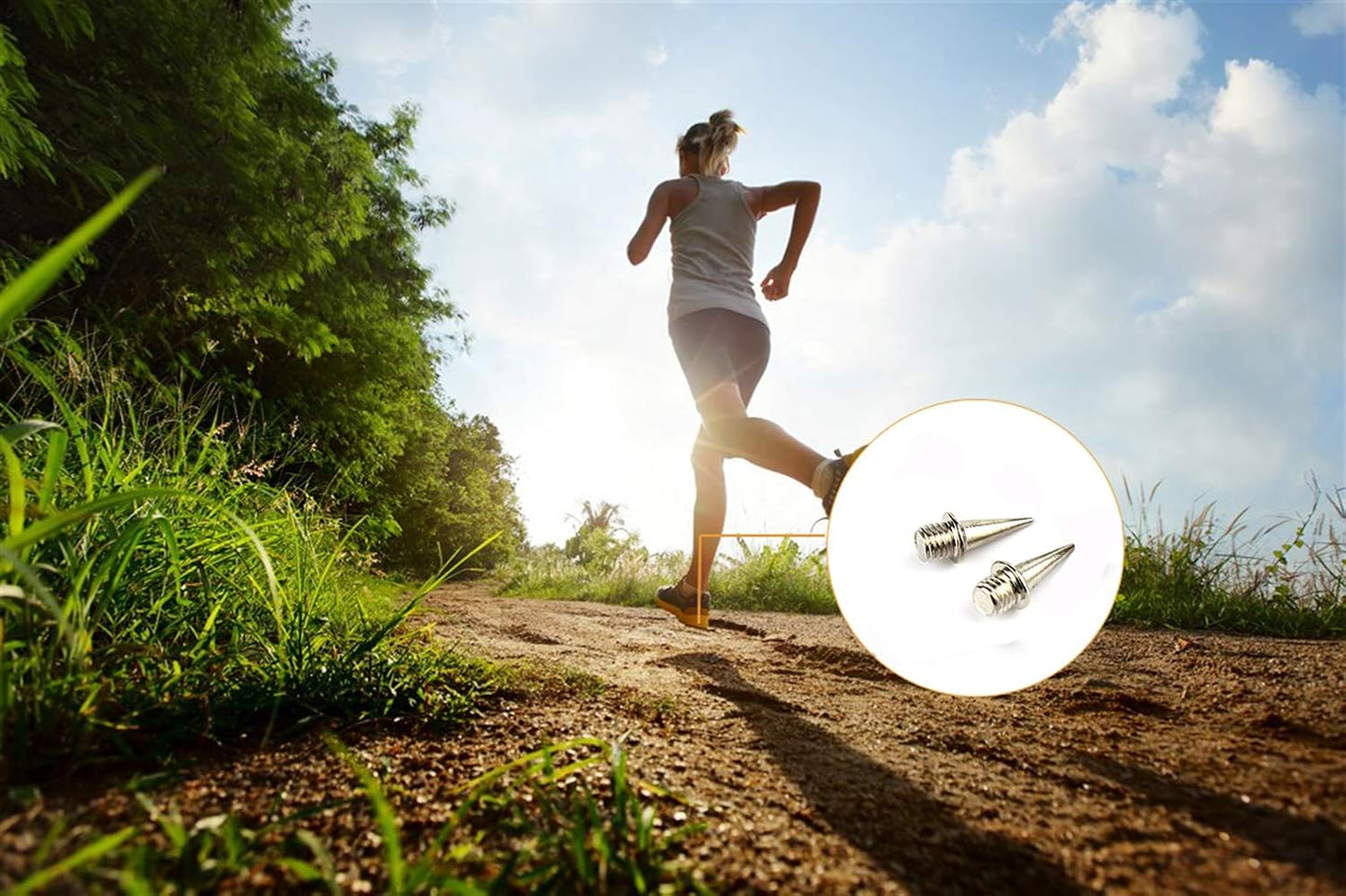 AUGSUN 120pcs Stainless Steel Track and Cross Country Spikes with Spike Wrench, Replacement Spikes for Sprint Sports Short Running Shoes