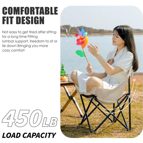 Herb Life Camping Chair, Picnic Chair, Ultralight Folding Camping Chair, Rich Pockets, Outdoor Camping, Beach, Fishing, Picnic, Lawn, Concert, Hiking Foldable Camping Chair (3.5 pounds)