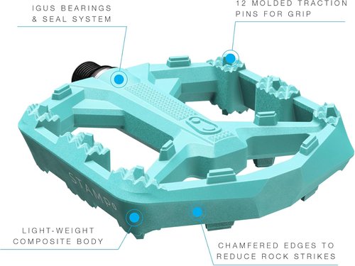 Crankbrothers Stamp Flat MTB Pedals - Size-Specific, Lightweight, Versatile, Durable Bike Pedals