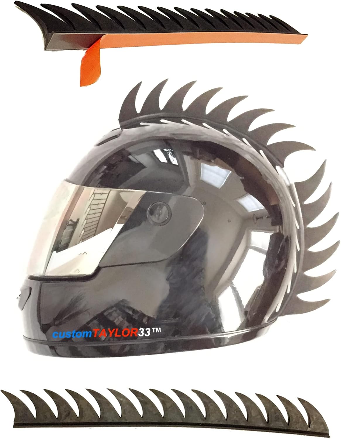 customTAYLOR33 Engineering Grade Reflective Warhawk/Mohawk Decals (Rubber Warhawk & Helmet not Included) Many Colors (Black)