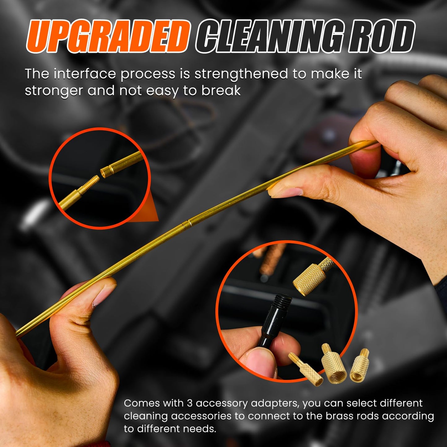PERWIN Universal Gun Cleaning Kit for All Caliber Pistol Rifle Handgun Shotgun Hunting Cleaning Kit with Brass Rods and Tough Carrying Case, Gun Accessories Gifts for Men