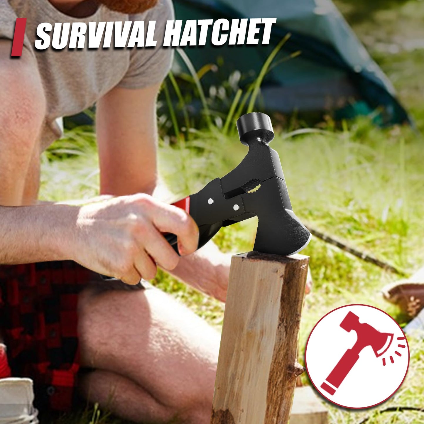 15 in 1 Multitool Axe Hatchet, Fathers Day Dad Gifts from Daughter Wife Son, Camping Accessories Survival Gear, Multi Tool for Camping Hiking Survival, Cool Gadgets Gifts for Men,Husband, Boyfriends