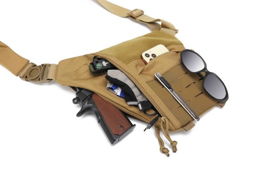 SXJWISHES Tactical Sling Bag Personal Pocket Pack for Men Crossbody Shoulder Bag Conceal Carry Gun Bags for Handguns (Black)