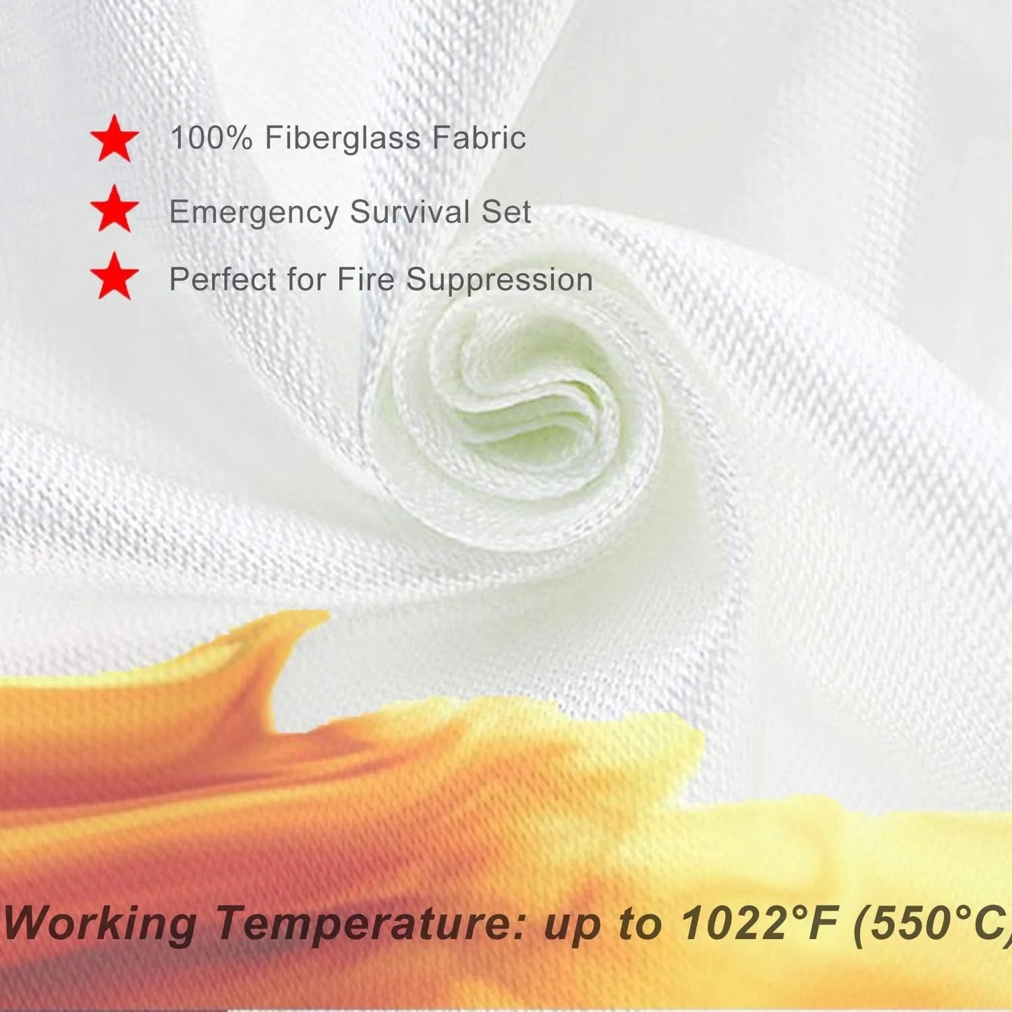 Fire Blanket: Essential Emergency Survival Safety Tool for Flame Suppression, 100% Fiberglass, Life-Saving Gear for Home, Kitchen, Camping, Car, and Office (39.3" x 39.3" Inches)