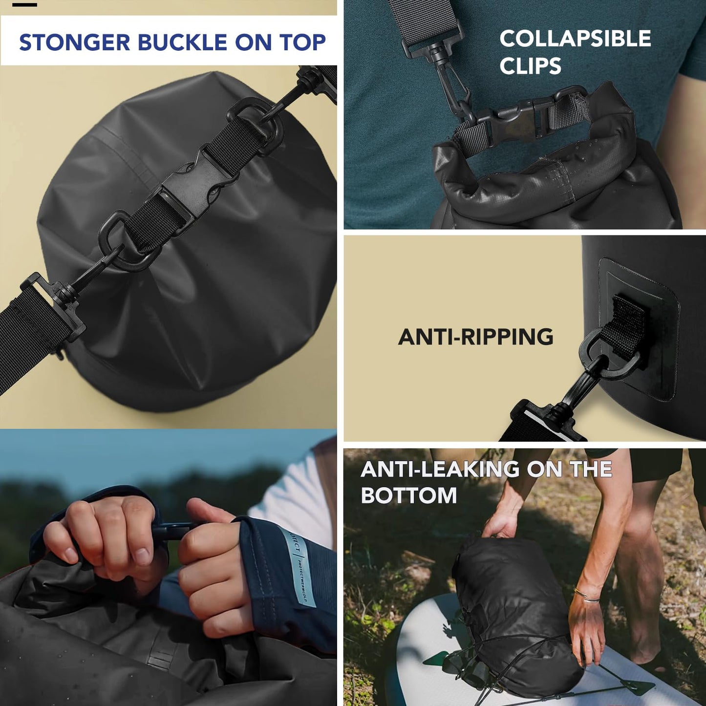Unigear Dry Bag Waterproof, Floating and Lightweight Bags for Kayaking, Boating, Fishing, Swimming and Camping with Waterproof Phone Case
