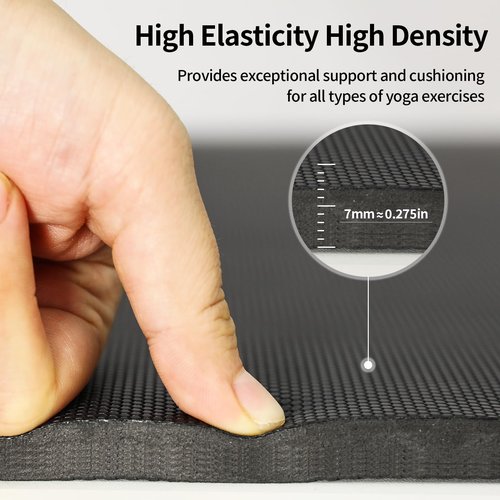 WOHAO Extra Thick TPE+PU Yoga Mat 71L x 24W x 0.33T, Non-Slip Eco-Friendly Exercise Mat with Carrying Strap, High-Density Cushion for Joint Support, Portable & Easy-Clean for Gym, Pilates, Yoga