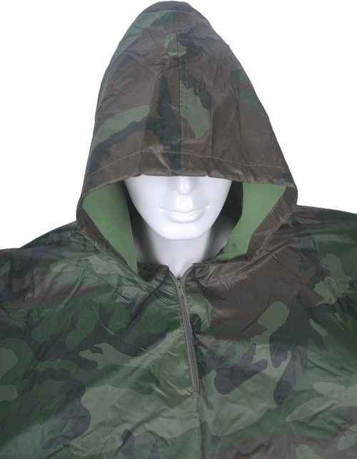 LOOGU Rain Poncho Waterproof Hooded Rain Coat Multi-Use Camo Shelter Ground Sheet for Hunting Camping Hiking