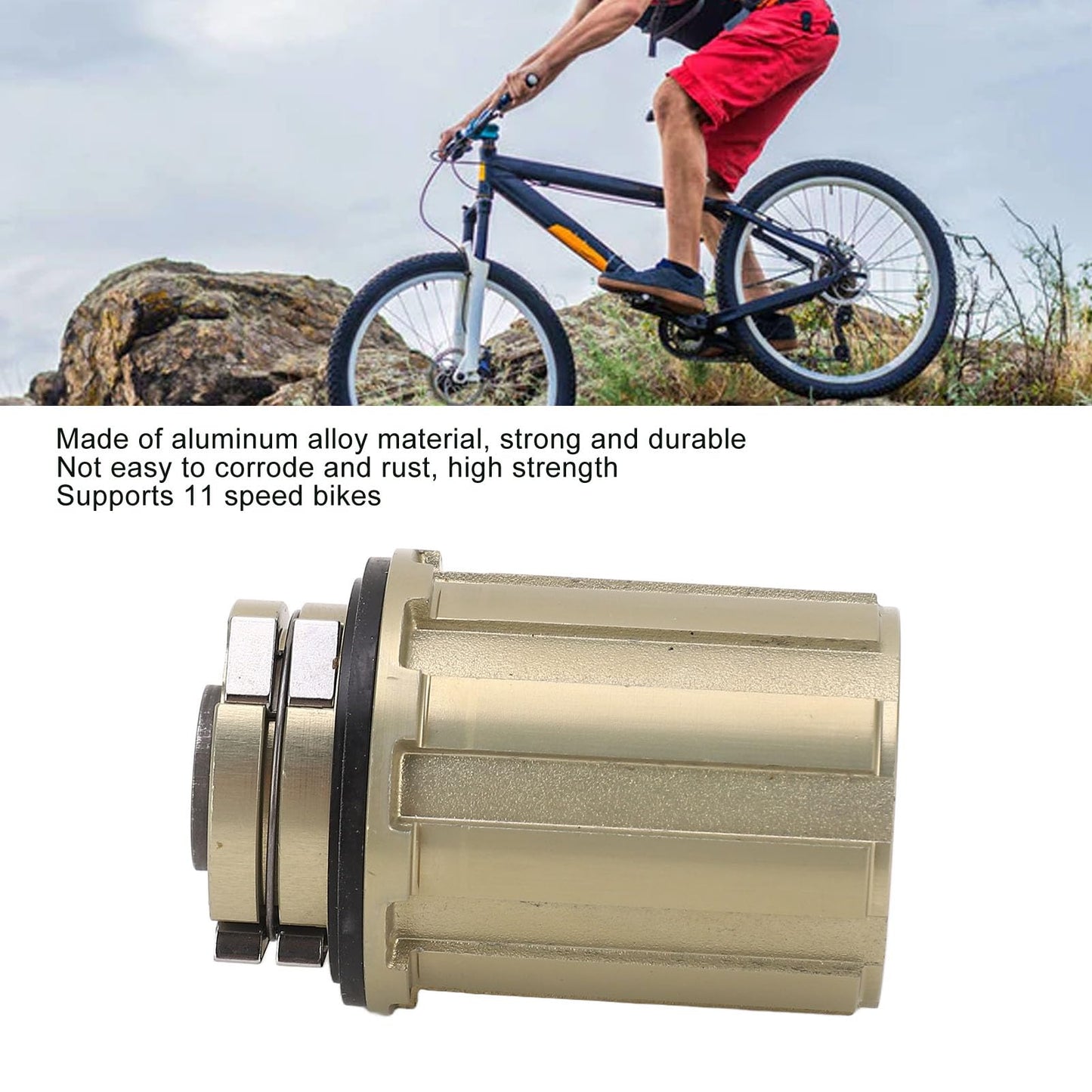 Alomejor Mountain Road Cassette Body Tool 11 Speed 12mm Hole Diameter 2 Bearing Cassette Freehub Body