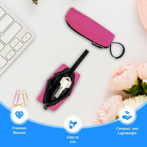 Water Bottle Chapstick Keychain Holder, Balm Sleeve Pouch Keychain Holder 2 in 1 Holder Fits for Stanley Tumbler Cup or Mug Cup (Hot pink, 1)