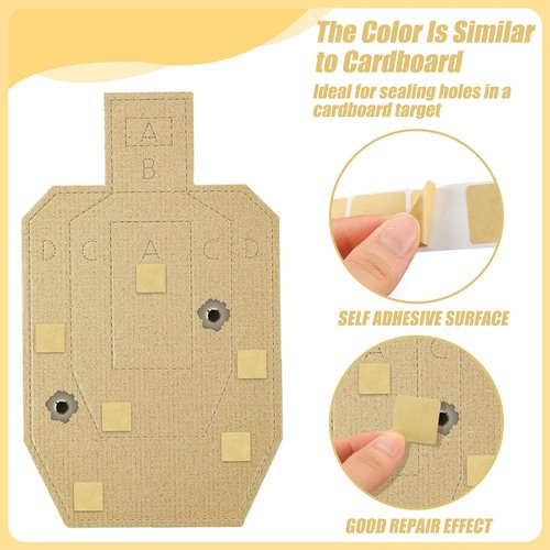 Qilery 9000 Pcs/ 9 Rolls Target Pasters 0.87 Inches Square Target Stickers Self Adhesive Shooting Stickers Kraft Paper Labels for Pistol Shooting Range Practice, 1000 Per Roll(Kraft Color)