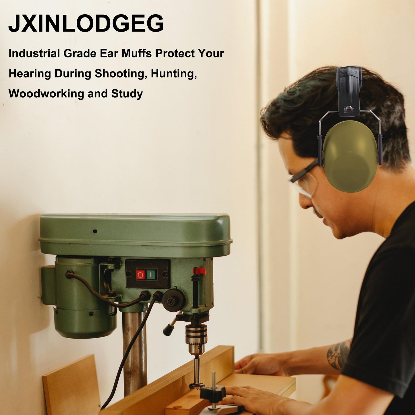 JXINLODGEG 23dB Slim Noise Shooting Ear Protection - Special Designed Ear Muffs Lighter Weight & Maximum Hearing Protection - Reducing Hearing Protection Earmuffs