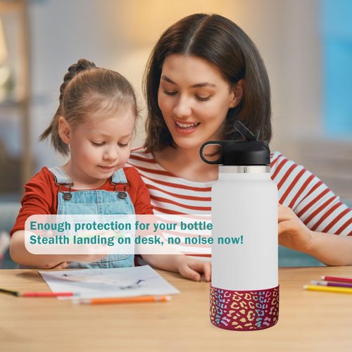WK IEASON Protective Silicone Base Boot for Hydro Flask 32OZ 40OZ Wide Mouth, Anti-Slip Silicone Sleeve Cover Bumper for Owala Freesip/Flip/Twist 40OZ Water Bottle-3.56inch Bottom Diameter