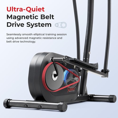 Sunny Health & Fitness Smart Elliptical Machine, Total Body Cross Trainer with Hyper-Quiet Magnetic Belt Drive, Low Impact Exercise Equipment and Exclusive SunnyFit App Enhanced Bluetooth
