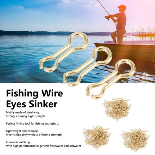 ZLXHDL 300PCS Brass Sinker Eyes for Lead Weight Mold, Fishing Sinker Eyes Eyelets, Carp Fishing Wire Eyes Sinker Screw Guides Loops Tackle Accessory(S)