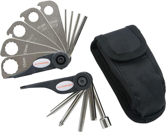 Schwinn Bike Repair Tool Kit, Multi-Purpose for Bicycle Repairs, Easy-to-Carry Tool Kit, Portable and Convenient Design Bicycle Essentials Easy Road Riding