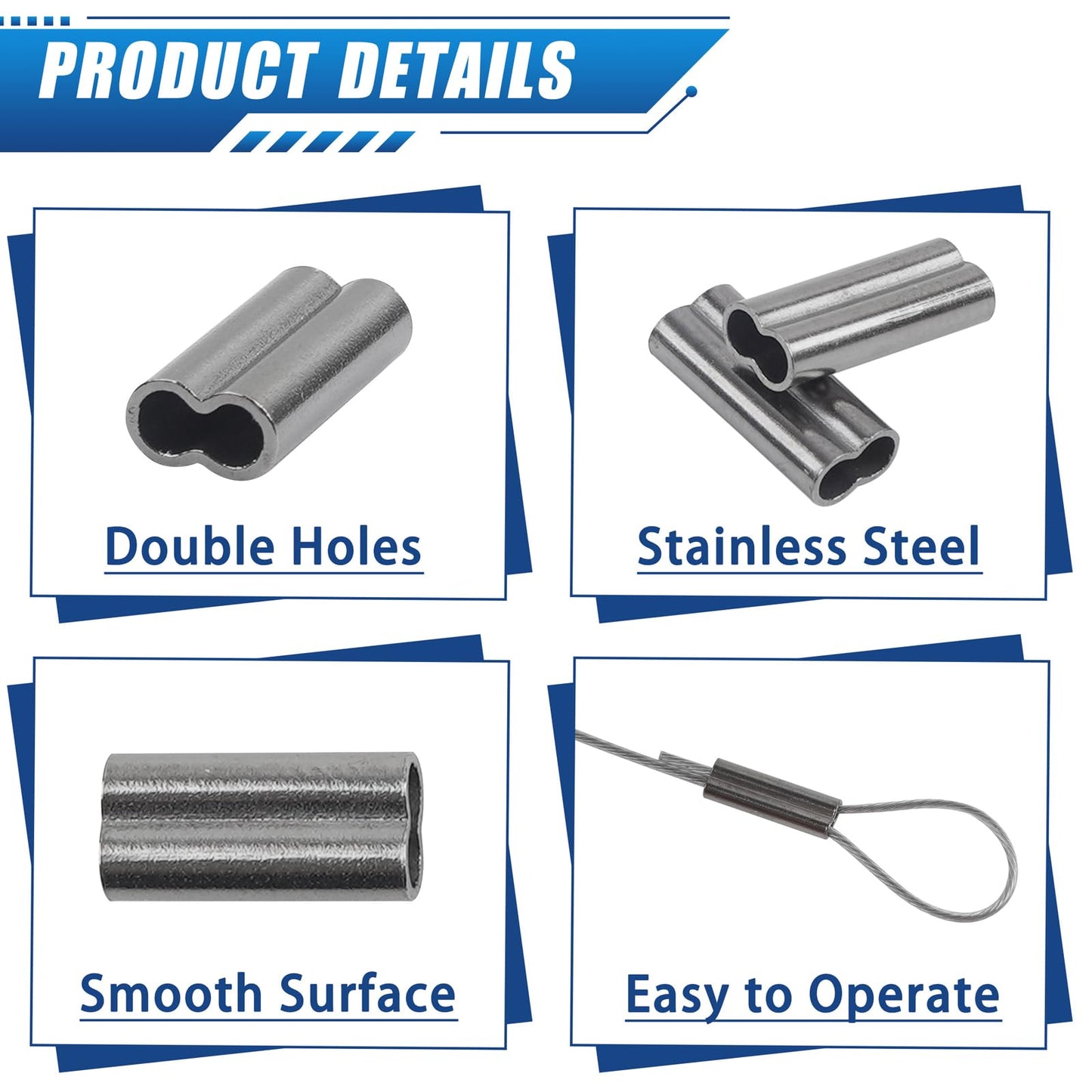 Fishing Crimping Tool Kit, Fishing Crimping Pliers with 160pcs Crimp Sleeves Kit Wire Rope Leader Crimper Tool 6.8 inch Crimpers Pliers Wire Cutter Copper Loop Sleeves