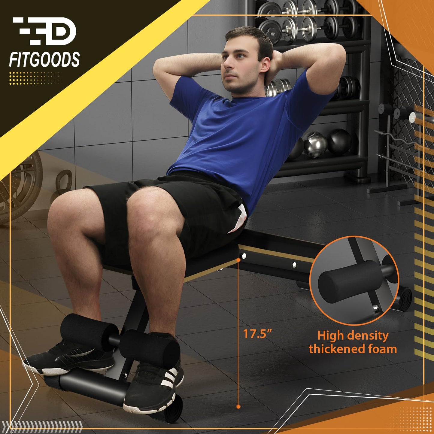 FitGoods Adjustable Weight Bench - Heavy-Duty Foldable Workout Bench for Home Gym, 660 LBS Capacity, Incline & Decline, Multi-Position Strength Training Bench, Compact Storage