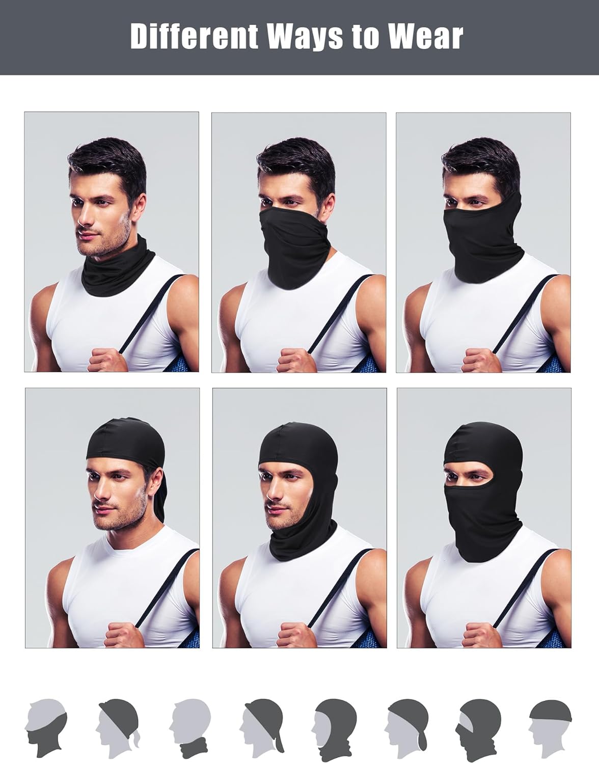 6 Pcs UV Protection Ski Mask Balaclava | Summer Full Face Cover for Men & Women