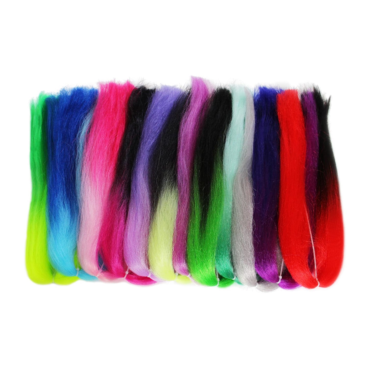 Tigofly 12 Colors Double Color Synthetic Fiber Large Hank Super Hair Bucktail Jigs Lure Making Streamers Fly Tying Materials