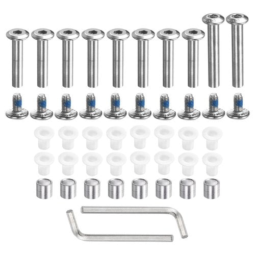 M METERXITY Roller Wheel Screw Repair Kit - Inline Skate Axle Screw Replacement Parts Hardware Kit with Wrench for Roller Skates Repair (Silver)