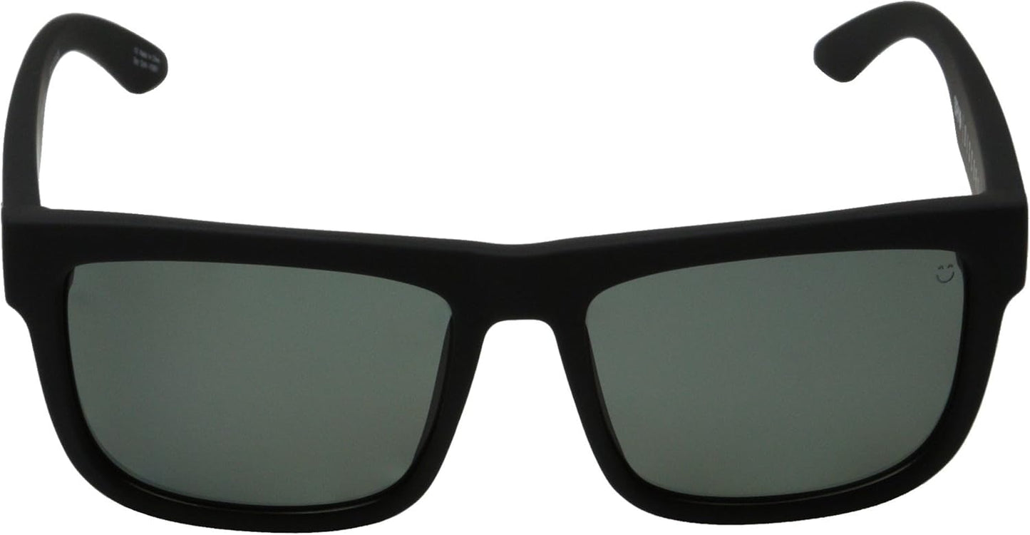 Spy Discord Sunglasses Soft Matte Black with Happy Gray Green Polarized Lens