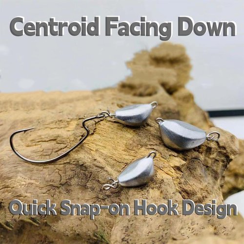 SINGMATOOLS Fast Snap on Swing Head Weight Dropshot Sinkers Jigheads for Weedless Jig Heads Fishing jig Swimbait jig Head w/o Hooks Offset Worm Hooks for Bass Fishing 1/2 1/4 4/6 1/8 3/8 3/16 1 OZ