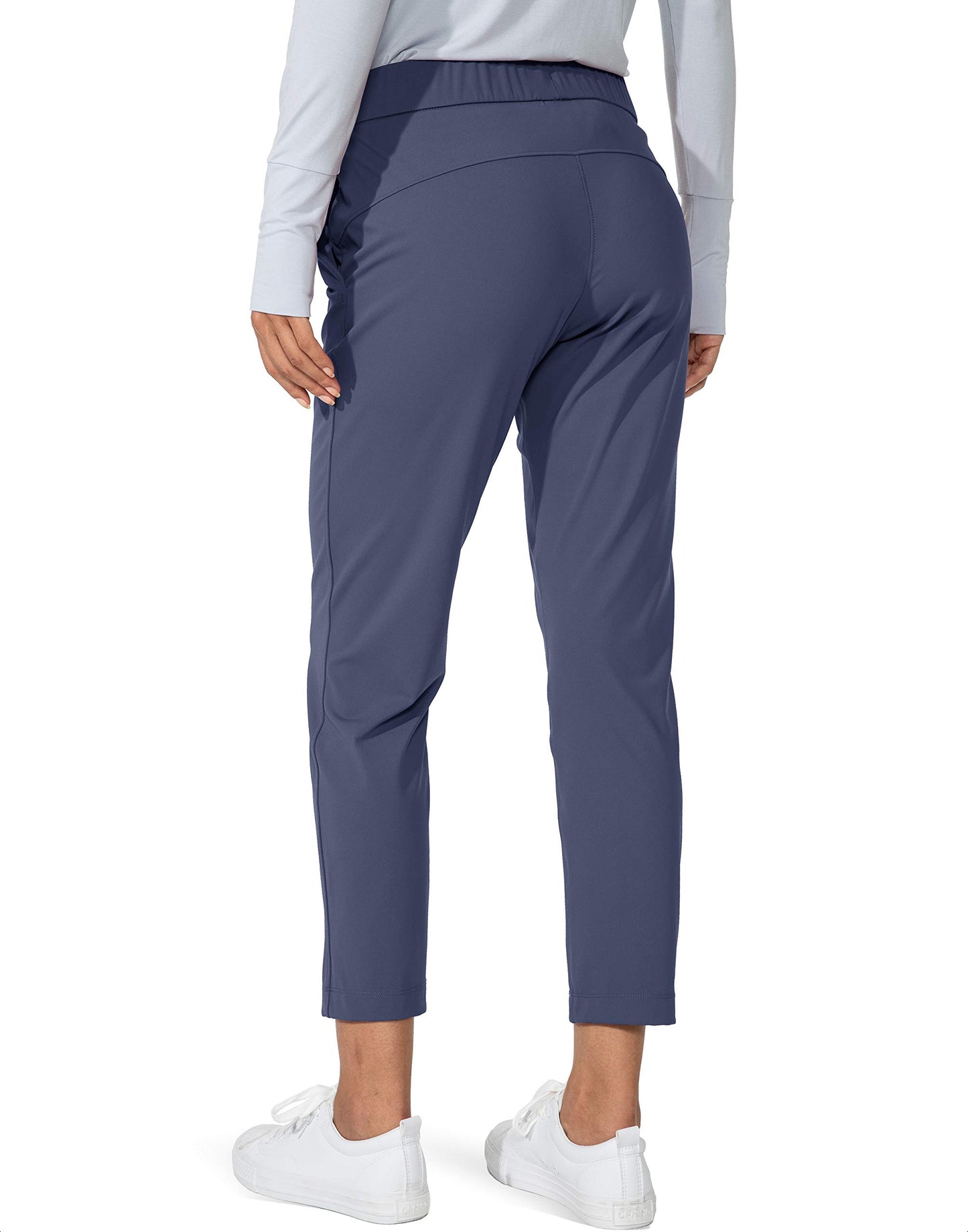 G Gradual Women's Pants with Deep Pockets 7/8 Stretch Sweatpants for Women Athletic, Golf, Lounge, Work (Dusty Blue, Medium)