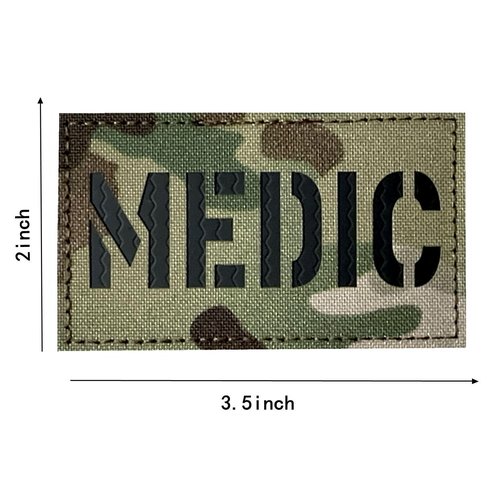 Infrared Medic First Aid EMT EMS Paramedic Body Armor Tactical Patch Hook-Fastener Backing (MC)