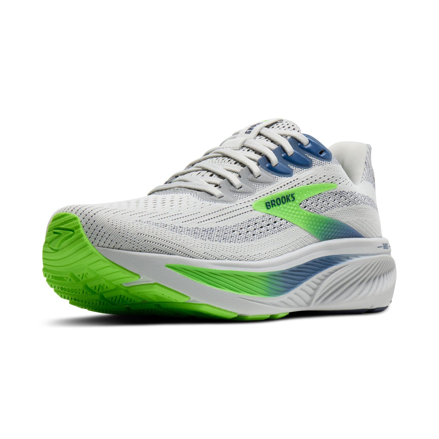 Brooks Men's Ghost 17Sneaker, Oyster Beacon Blue Gecko, 7.5 US