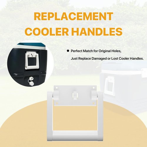 LBB-Parts White Plastic Replacement Cooler Handles,Compatible with Igloo 90-100 Quart Cooler Handle,Cooler Replacement Handles kit