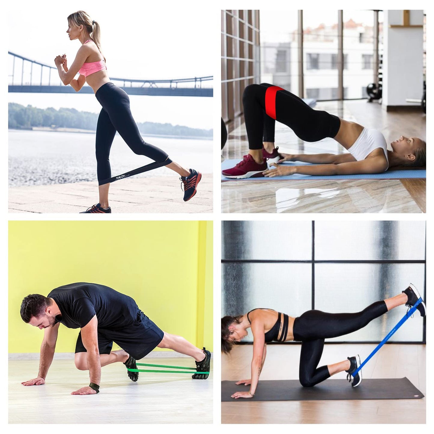 HCT STYLE Exercise Band Resistance Bands for Working Out Men and Women Set 5 Different Levels Yoga Pilates,Natural Latex is Non Toxic and Odorless Not curl with Exercise Instructions e Carry Bag.