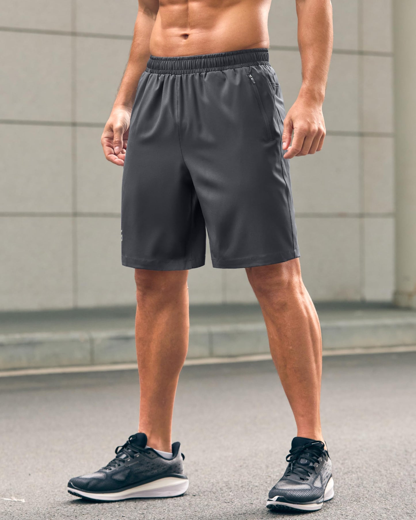G Gradual Men's Athletic Running Shorts with Zipper Pockets Quick Dry 7"/ 5"/ 9" Workout Gym Shorts for Basketball Hiking(Dark Grey,9XXL)