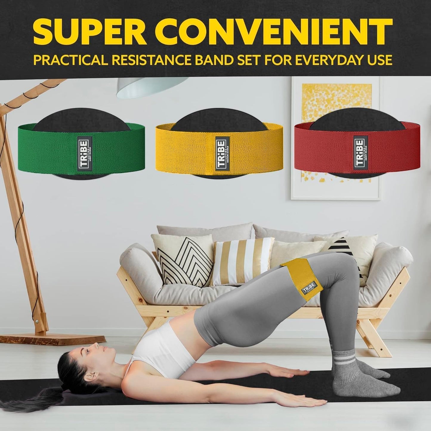 Fabric Resistance Bands for Legs - Workout Bands Resistance Bands for Men and Women - Booty Bands for Working Out - Exercise Bands Resistance Bands Set - Elastic Bands for Exercise