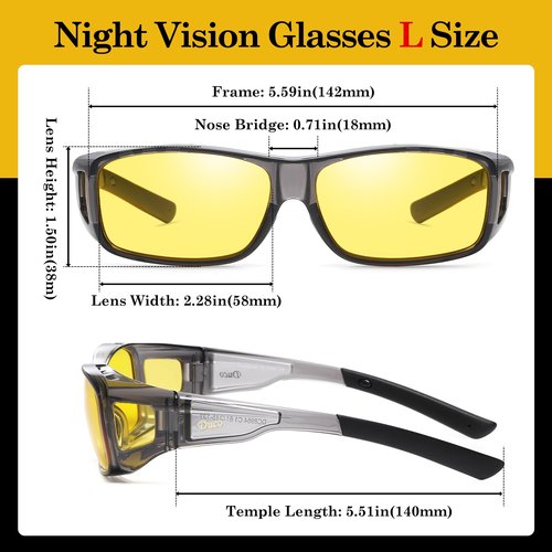 DUCO Wraparound Fitover Glasses 8953 Polarized Wear Over Night Vision Sunglasses for Men Women 8953Y-4