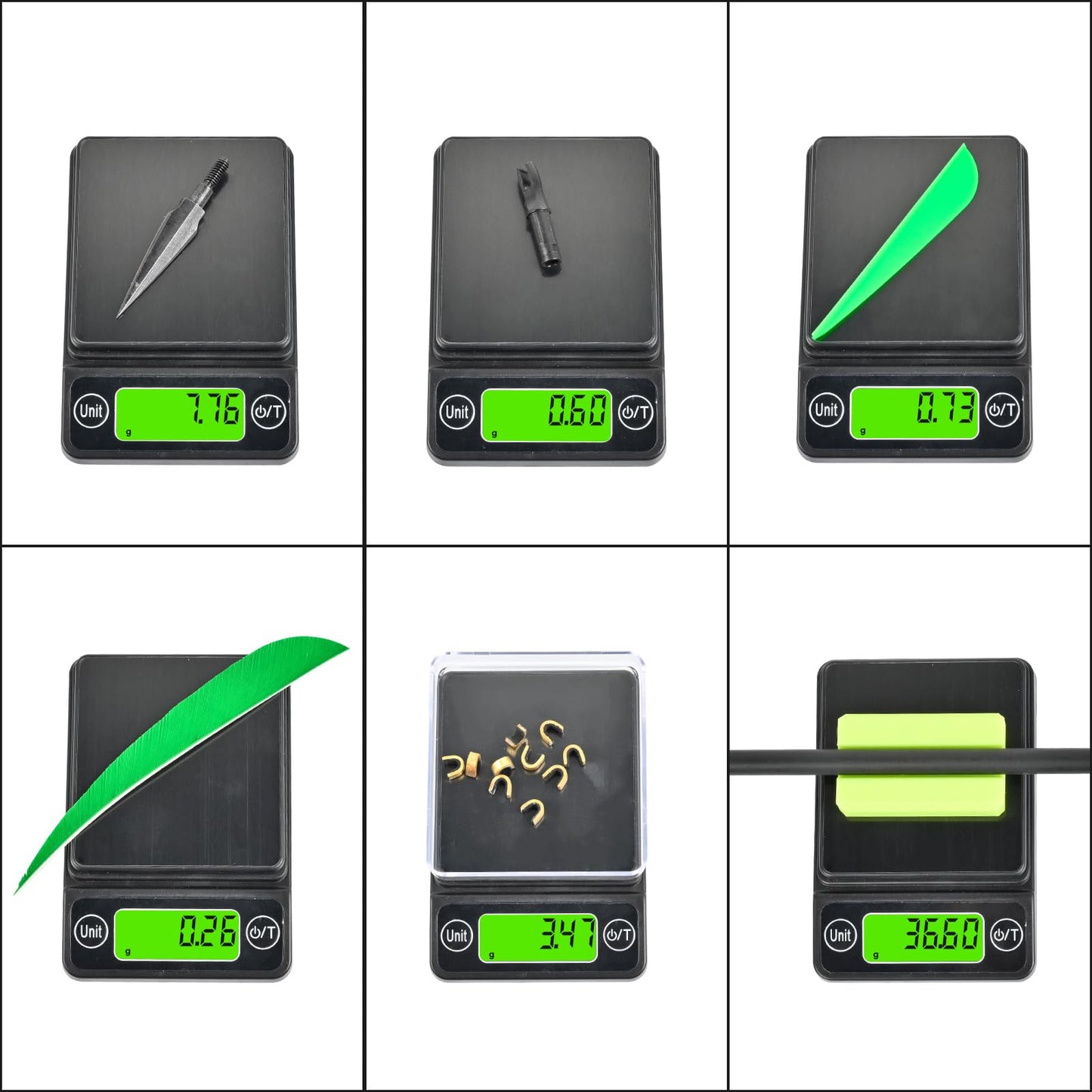 FENJANER Archery Scale with Arrow Holder - Large Backlight LCD Display - Easy to Read - 3086 Grains x 0.1gn - 200 Grams x 0.01g - Including Batteries