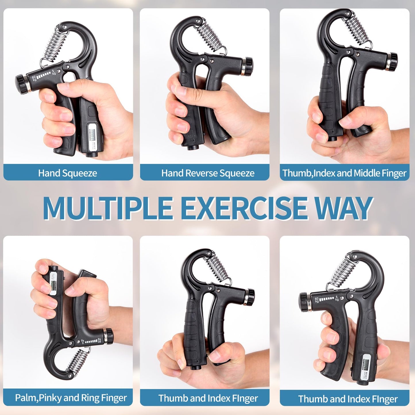 Grip Strength Trainer with 2 PCS,AOKLS Hand Grip Strengthener Adjust Resistance in 11-132Lbs for Climbers,Tennis Athletes and Any Athlete Who Needs to Strengthen the Fingers and Arms