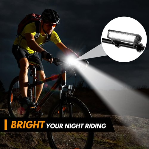 BicycleStore Bike Front Light, 5 LED 2800 Lumen LED Bicycle Lights 6600mAh Waterproof Mountain Road Bike Lights with 5 Modes, USB Rechargeable Super Bright Cycle Safety Headlights Bicycle Accessories