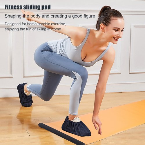 Workout Slide Board, 2 Meter Exercise Sliding Board Equipment with Shoe Booties for Indoor Outdoor Home Fitness Speed Balance Training